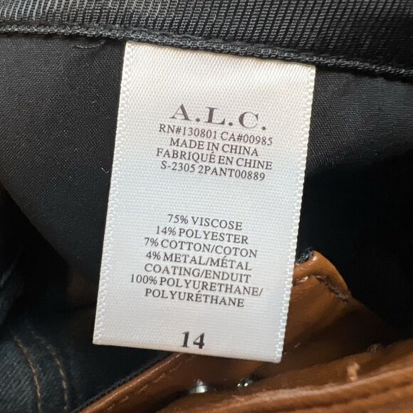 A.L.C. Brown Leather Flare Pants - Picture 8 of 12